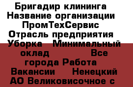 Бригадир клининга › Название организации ­ ПромТехСервис › Отрасль предприятия ­ Уборка › Минимальный оклад ­ 30 000 - Все города Работа » Вакансии   . Ненецкий АО,Великовисочное с.